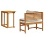 Set da pranzo da giardino 2 pezzi con cuscini in legno massello di acacia Set da pranzo da giardino 2 pezzi con cuscini in legno massello di acacia