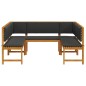 Set giardino 5 pezzi con cuscini in legno massello di acacia Set giardino 5 pezzi con cuscini in legno massello di acacia