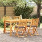 vidaXL Sdraio pieghevoli da giardino con cuscino grigio. Set da 4 pezzi in legno massello di acacia. vidaXL Sdraio pieghevoli da giardino con cuscino grigio. Set da 4 pezzi in legno massello di acacia.