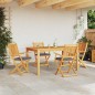 vidaXL Sdraio pieghevoli da giardino con cuscino grigio. Set da 4 pezzi in legno massello di acacia. vidaXL Sdraio pieghevoli da giardino con cuscino grigio. Set da 4 pezzi in legno massello di acacia.