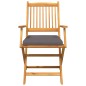 vidaXL Sdraio pieghevoli da giardino con cuscino grigio. Set da 4 pezzi in legno massello di acacia. vidaXL Sdraio pieghevoli da giardino con cuscino grigio. Set da 4 pezzi in legno massello di acacia.