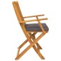 vidaXL Sdraio pieghevoli da giardino con cuscino grigio. Set da 4 pezzi in legno massello di acacia. vidaXL Sdraio pieghevoli da giardino con cuscino grigio. Set da 4 pezzi in legno massello di acacia.