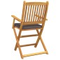 vidaXL Sdraio pieghevoli da giardino con cuscino grigio. Set da 4 pezzi in legno massello di acacia. vidaXL Sdraio pieghevoli da giardino con cuscino grigio. Set da 4 pezzi in legno massello di acacia.
