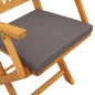 vidaXL Sdraio pieghevoli da giardino con cuscino grigio. Set da 4 pezzi in legno massello di acacia. vidaXL Sdraio pieghevoli da giardino con cuscino grigio. Set da 4 pezzi in legno massello di acacia.