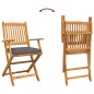 vidaXL Sdraio pieghevoli da giardino con cuscino grigio. Set da 4 pezzi in legno massello di acacia. vidaXL Sdraio pieghevoli da giardino con cuscino grigio. Set da 4 pezzi in legno massello di acacia.