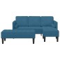 Divano da giardino vidaXL con panca e cuscini in velluto blu a forma di L Divano da giardino vidaXL con panca e cuscini in velluto blu a forma di L