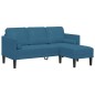 Divano da giardino vidaXL con panca e cuscini in velluto blu a forma di L Divano da giardino vidaXL con panca e cuscini in velluto blu a forma di L