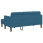 Divano da giardino vidaXL con panca e cuscini in velluto blu a forma di L Divano da giardino vidaXL con panca e cuscini in velluto blu a forma di L
