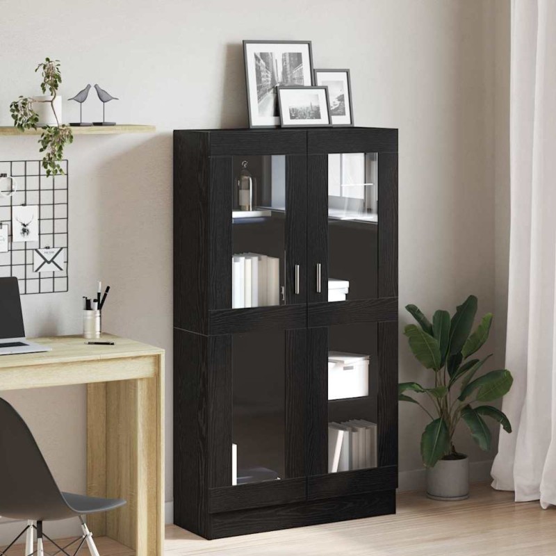 Libreria Nera in Finitura Rovere di vidaXL 82,5x30,5x150 cm in Legno Ingegnerizzato