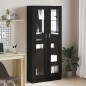 Armadi per libri vidaXL 2 pz Nero Rovere 82,5x30,5x185 cm in legno ingegnerizzato Armadi per libri vidaXL 2 pz Nero Rovere 82,5x30,5x185 cm in legno ingegnerizzato