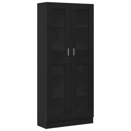 Armadi per libri vidaXL 2 pz Nero Rovere 82,5x30,5x185 cm in legno ingegnerizzato
