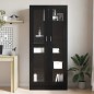 Armadi per libri vidaXL 2 pz Nero Rovere 82,5x30,5x185 cm in legno ingegnerizzato Armadi per libri vidaXL 2 pz Nero Rovere 82,5x30,5x185 cm in legno ingegnerizzato