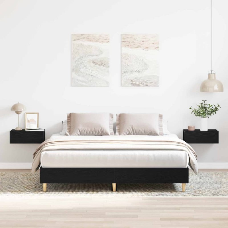 vidaXL Struttura letto rovere nero 150x200 cm vidaXL Struttura letto rovere nero 150x200 cm