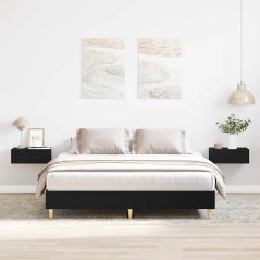 vidaXL Struttura letto Rovere Nero 140x200 cm Legno ingegnerizzato