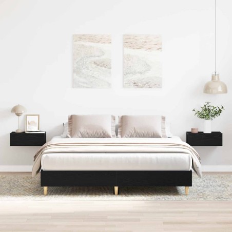 vidaXL Struttura letto Rovere Nero 140x200 cm Legno ingegnerizzato
