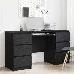 vidaXL Scrivanie 2 pezzi in rovere nero 140x50x76 cm in legno ingegnerizzato