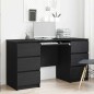 vidaXL Scrivanie 2 pezzi in rovere nero 140x50x76 cm in legno ingegnerizzato