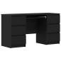 vidaXL Scrivanie 2 pezzi in rovere nero 140x50x76 cm in legno ingegnerizzato