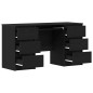 vidaXL Scrivanie 2 pezzi in rovere nero 140x50x76 cm in legno ingegnerizzato