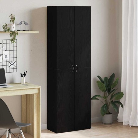 vidaXL Armadio per ufficio in rovere nero di 60 x 32 x 190 cm, fatto di legno assemblato.