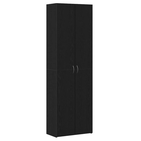 vidaXL Armadio per ufficio in rovere nero di 60 x 32 x 190 cm, fatto di legno assemblato.