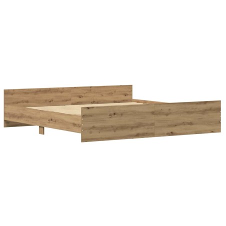 vidaXL Letto Artigianale Rovere 200x200 cm Legno Ingegnerizzato
