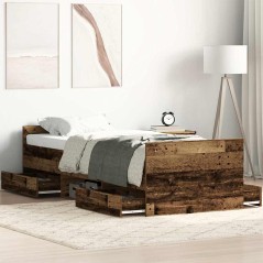 Letto vidaXL senza materasso Legno Vecchio 75x190 cm Legno ingegnerizzato