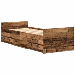 Letto vidaXL senza materasso Legno Vecchio 75x190 cm Legno ingegnerizzato
