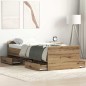 vidaXL Letto di senza Materasso Quercia Artigianale 75x190 cm Legno Ingegnerizzato vidaXL Letto di senza Materasso Quercia Artigianale 75x190 cm Legno Ingegnerizzato
