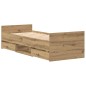 vidaXL Letto di senza Materasso Quercia Artigianale 75x190 cm Legno Ingegnerizzato vidaXL Letto di senza Materasso Quercia Artigianale 75x190 cm Legno Ingegnerizzato
