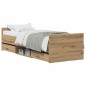 vidaXL Letto di senza Materasso Quercia Artigianale 75x190 cm Legno Ingegnerizzato vidaXL Letto di senza Materasso Quercia Artigianale 75x190 cm Legno Ingegnerizzato