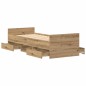vidaXL Letto di senza Materasso Quercia Artigianale 75x190 cm Legno Ingegnerizzato vidaXL Letto di senza Materasso Quercia Artigianale 75x190 cm Legno Ingegnerizzato