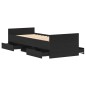 vidaXL Letto senza Materasso Nero Rovere 75x190 cm Legno Ingegnerizzato vidaXL Letto senza Materasso Nero Rovere 75x190 cm Legno Ingegnerizzato