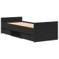 vidaXL Letto senza Materasso Nero Rovere 75x190 cm Legno Ingegnerizzato vidaXL Letto senza Materasso Nero Rovere 75x190 cm Legno Ingegnerizzato