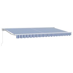vidaXL Tenda Retrattile Blu e Bianco 350x200 cm