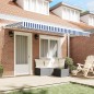 vidaXL Tenda Retrattile Blu e Bianco 350x200 cm vidaXL Tenda Retrattile Blu e Bianco 350x200 cm
