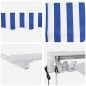 vidaXL Tenda Retrattile Rigato Blu e bianco Bianco 350 x 200 cm