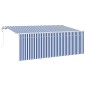 vidaXL Tenda Retrattile Rigato Blu e bianco Bianco 350 x 200 cm vidaXL Tenda Retrattile Rigato Blu e bianco Bianco 350 x 200 cm