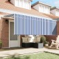 vidaXL Tenda Retrattile Rigato Blu e bianco Bianco 350 x 200 cm vidaXL Tenda Retrattile Rigato Blu e bianco Bianco 350 x 200 cm