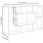 Mensola a Muro Rovere Fumo 85x16x52,5 cm in Legno Multistrato Mensola a Muro Rovere Fumo 85x16x52,5 cm in Legno Multistrato