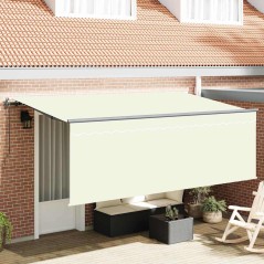 vidaXL Tenda con tende Crema 350 x 200 x 120 cm Tessuto, Metallo