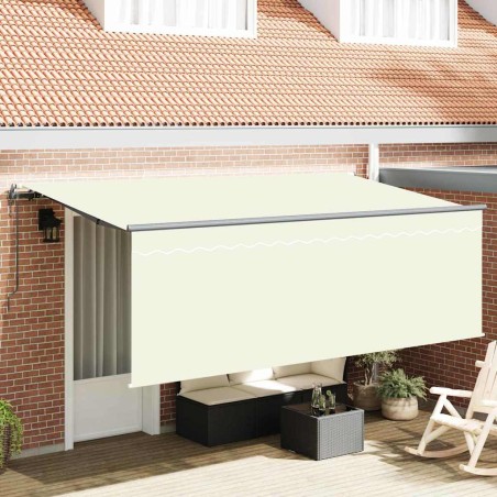 vidaXL Tenda con tende Crema 350 x 200 x 120 cm Tessuto, Metallo