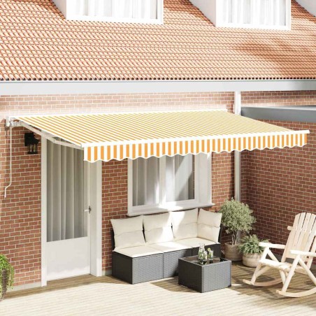 vidaXL Tenda Retrattile Giallo e Bianco 350x200 cm