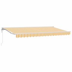 vidaXL Tenda Retrattile Giallo e Bianco 350x200 cm