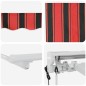 vidaXL Tenda Retrattile Blu Marino 350x200 cm Poliestere e Alluminio vidaXL Tenda Retrattile Blu Marino 350x200 cm Poliestere e Alluminio