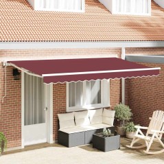 vidaXL Tenda Retrattile Borgogna 350x200 cm Tessuto