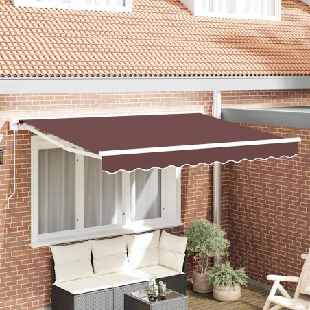 vidaXL Tenda Retrattile Marrone 350x200 cm