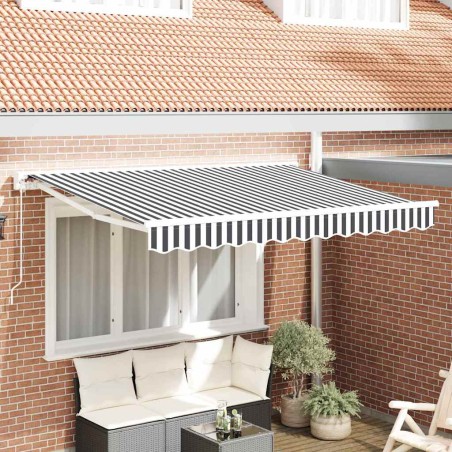 vidaXL Tenda Retrattile Antracite e Bianco 350x200 cm