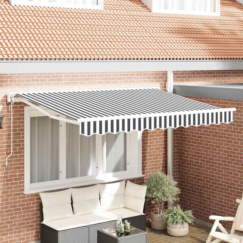 vidaXL Tenda Retrattile Antracite e Bianco 350x200 cm vidaXL Tenda Retrattile Antracite e Bianco 350x200 cm