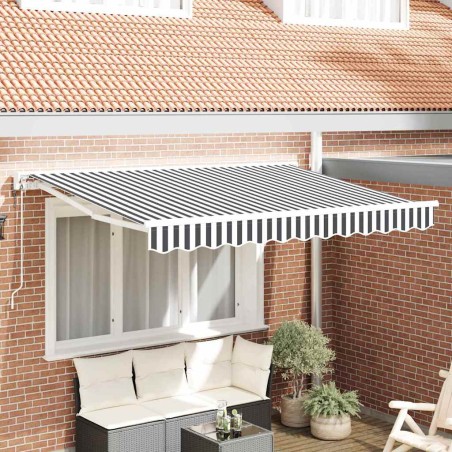 vidaXL Tenda Retrattile Antracite e Bianco 350x200 cm